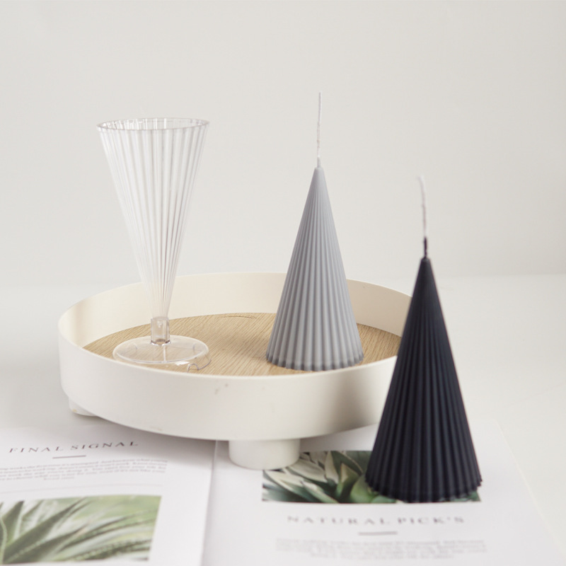 Rack Conical Candle Acrylic Mold DIY Triangle Soap Resin Plaster Mould Chocolate Ice Cube Making Set Home Party Cake Decor Gifts