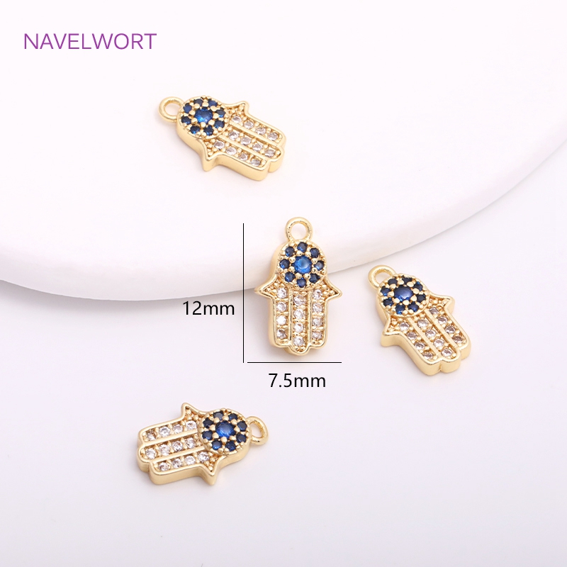 14K Gold PlATED HAMSA Ręczne wisiorki mosiężne metalowa biżuteria Hamsa do kolczyków Making rzemieślniczy biżuteria do tworzenia biżuterii