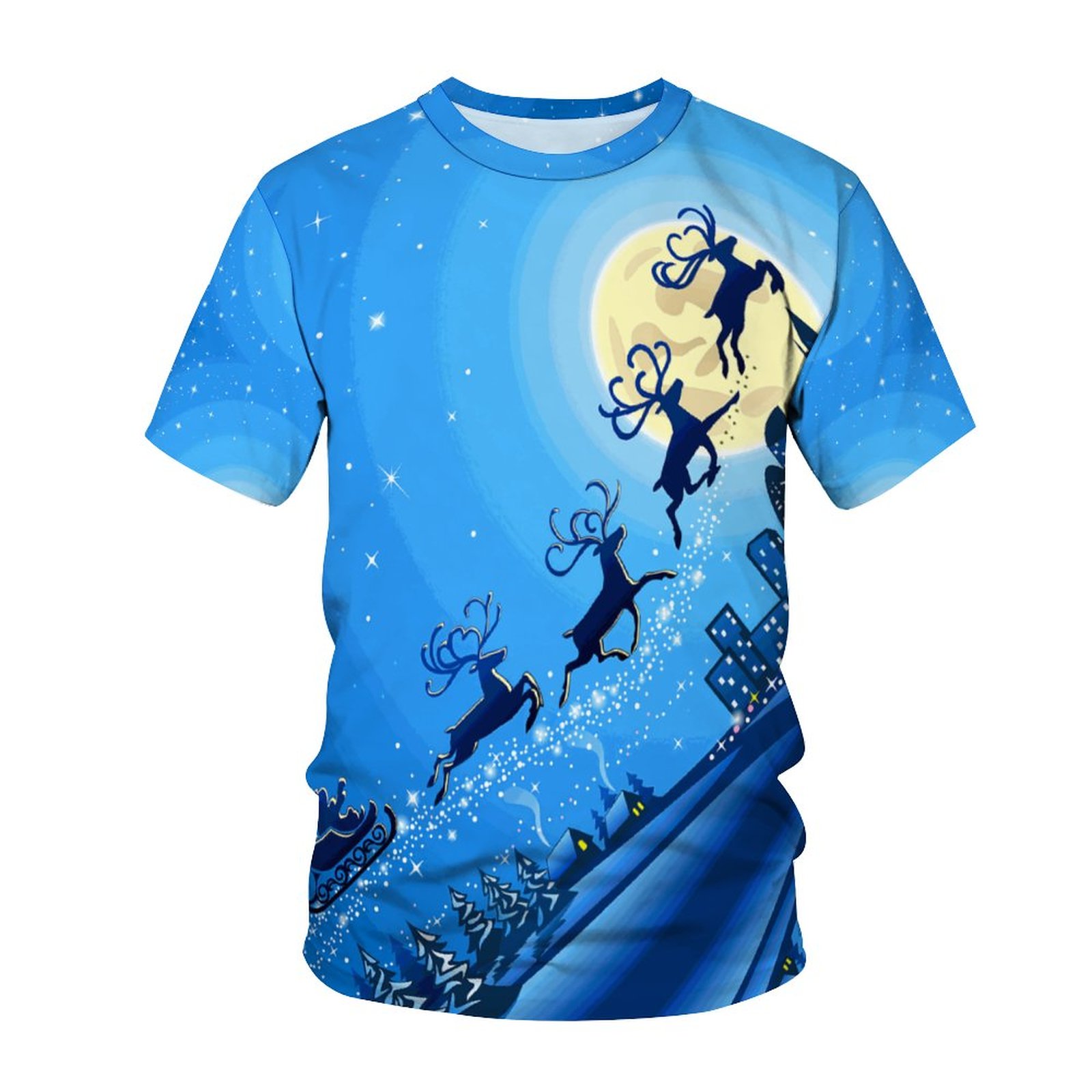 NOUVEAU CARNIVAL DE CHRIOT-CARNIVAL MENS'S T -SHIRT 3D Prince Santa Claus Vêtements Snowman Amosphère Côtes courtes.