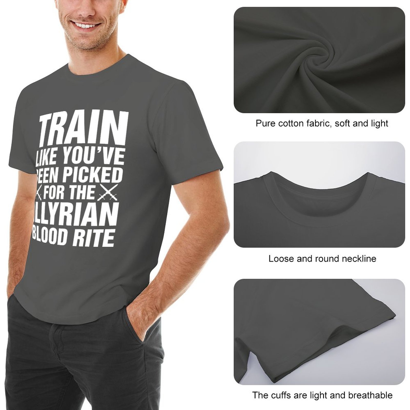 Een hof van mist en woede, Illyrische krijgers, Rhysand, Feyre, Feysand, Train Like T-Shirt Short Sleeve Cute Tops Heren T-shirt