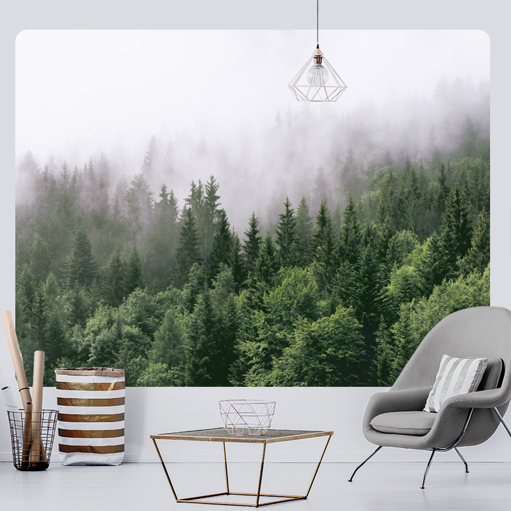 Nordic Mountains Misty Forest Psychedelic Scene Home Decor Tapestry Hippie Wall Hanging Boho Mandala Yoga Mat Room Wall Decor