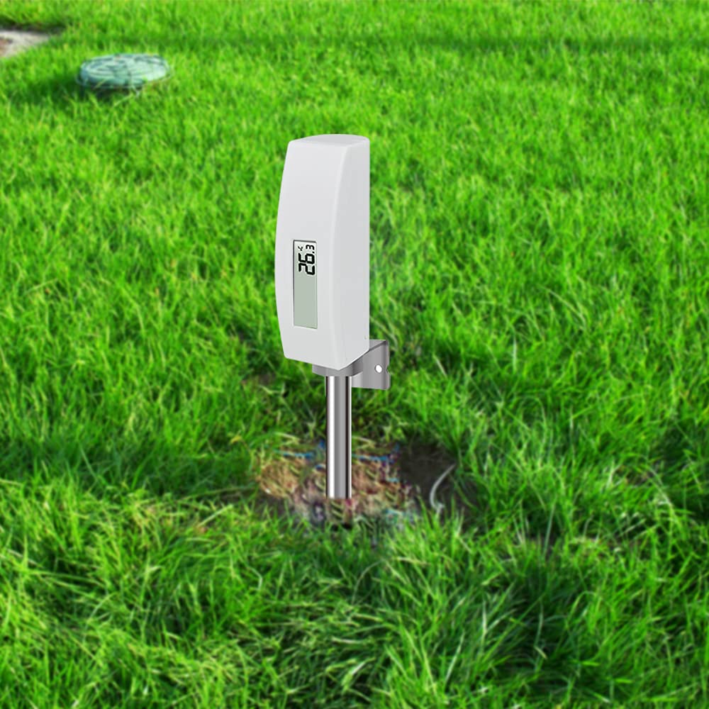 Sensor de temperatura do solo do Ecowitt WN34S, Digital do testador de solo à prova d'água com tela LCD, sensor de sonda de temperatura de 11,8 polegadas