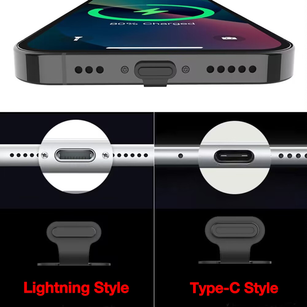 5/25 Laddningsport Anti-Doust Dirt Plug för Apple iPhone Samsung S22 S21ultra USB Type-C Port Protector Silicone Dustplugs Cover