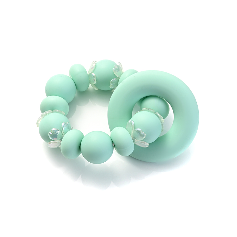 1 pezzi colorati perle rotonde in silicone giocattoli bracciale bambini teethering anello ciondolo un regalo giocattolo che mastica bambini