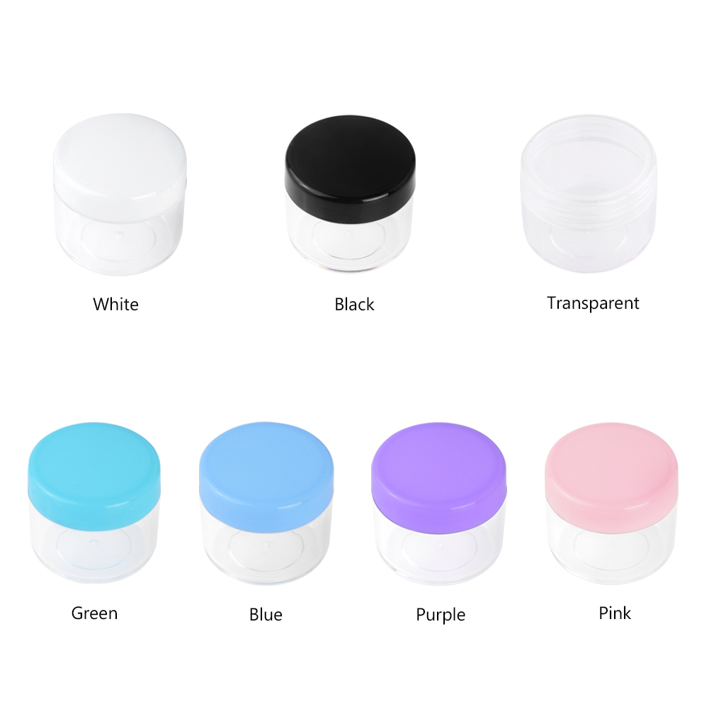 / de maquillage en plastique vide Nail Art Perle Conteneur de rangement de rangement portable Portable Jar Pot Boîte Round Bouteille 10G 15G 20G