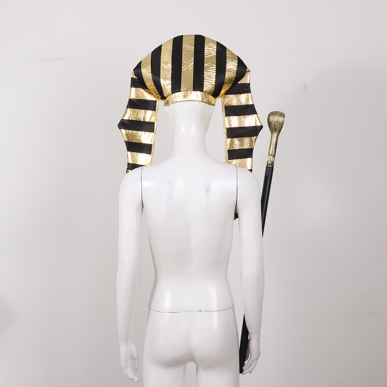 Mannen oude Egyptische farao cosplay Cosplay kostuum accessoire Halloween Gold Trims Cleopatra Oude Romeinse koningin Party Props