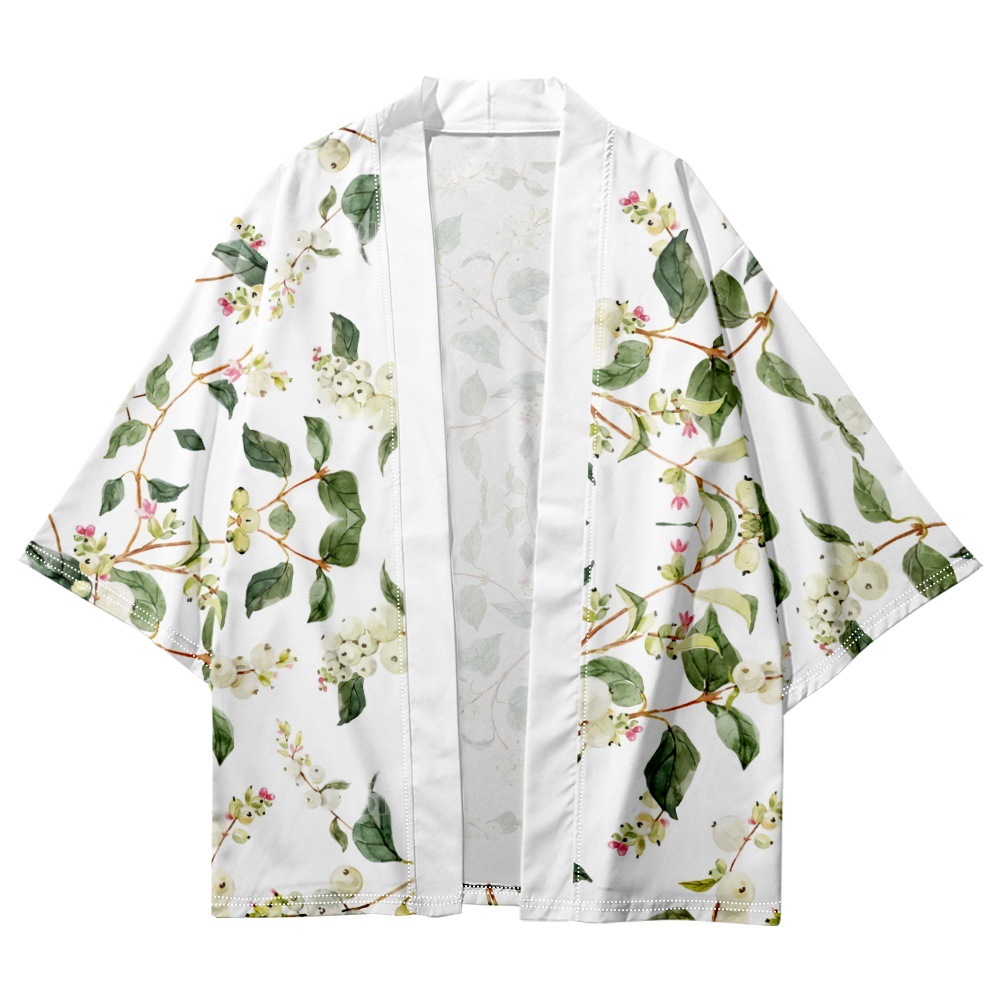 Japońskie wydrukowane kardigan streetwearu Kobiety mężczyźni harajuku haori kimono cosplay top koszulki plaża Yukata szata