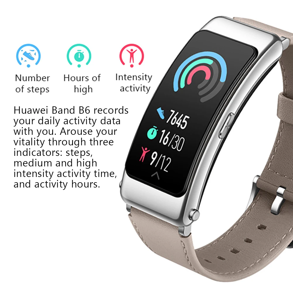 Wristbands Huawei TalkBand B6 smart bracelet Huawei B6 sports bracelet fitness bracelet AMOLED screen detachable Bluetooth headset