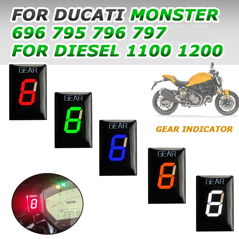 For Ducati Monster 1100 Monster 821 Monster 696 795 796 797 1200 Diesel Motorcycle Accessories Gear Indicator Speed Gear Display