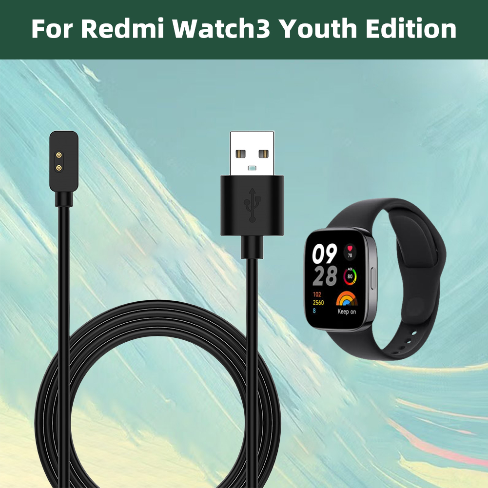 Voor Redmi Watch 3 Lite/Active/Band 2 60 cm/1m magnetische smartwatch USB-laadkabel 2-pin anti-interferentie snel oplaadsnoer