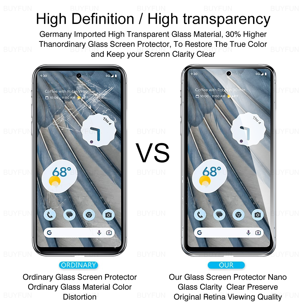 2st 9 timmar glas för Google Pixel 7A 7 6A 6 5G skyddande härdat glas googe pixel7 a pixel7a pixel6 pixel6a hd skärmskydd