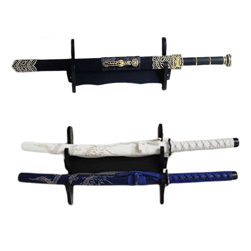 1/2/3/4 camadas espada suporte de madeira preta marrom marrom samurai suporte de espada de espada Fluta de flauta de armazenamento Decorações de casa