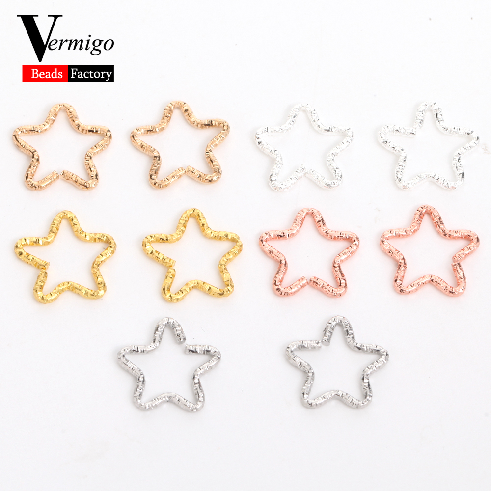 15mm Multicolor Star Jump Rings Twisted Open Split Rings connettore