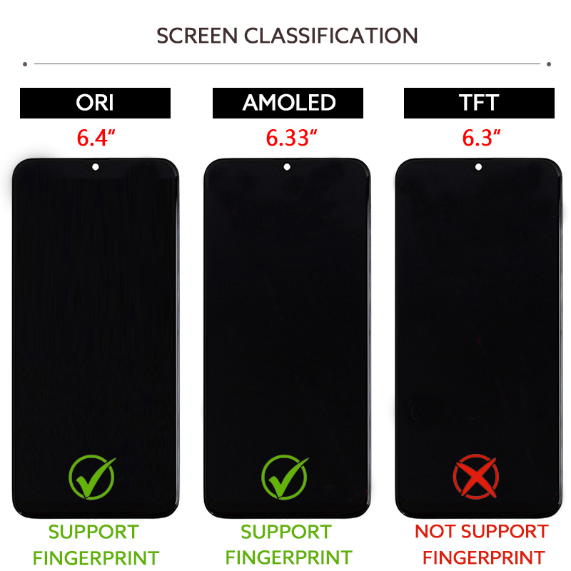 Für Samsung Galaxy A30S A307 A307F A307G LCD Display digitaler Touchscreme -Digitalisierer -Baugruppe mit Fingerabdrücken Reparaturteile