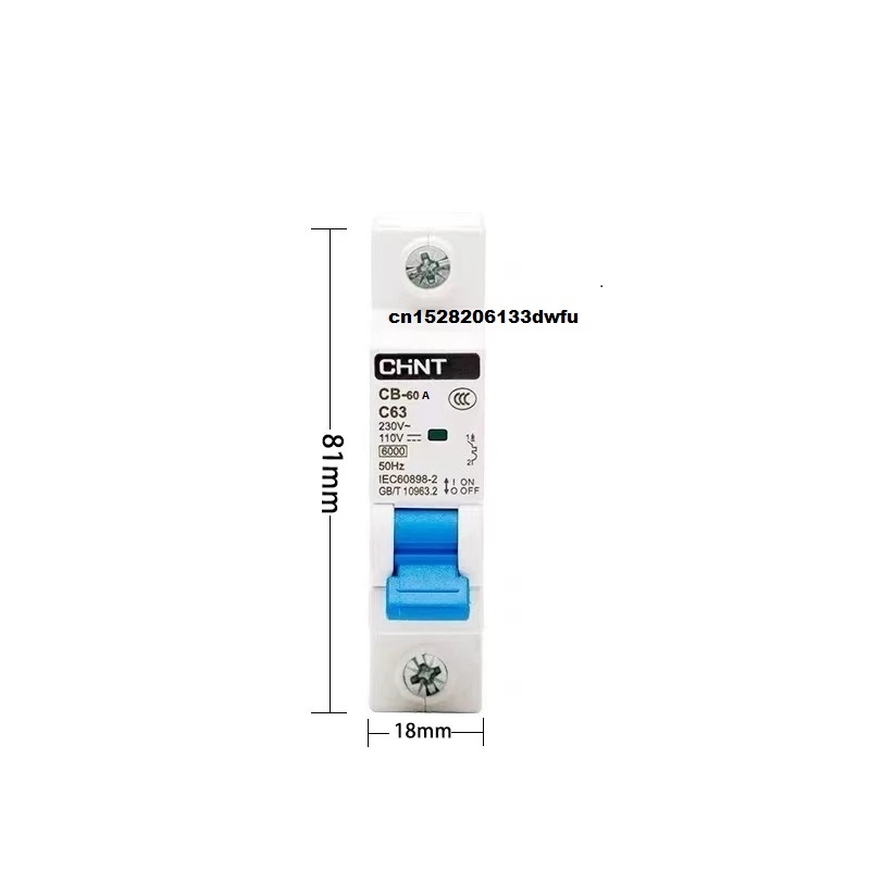 CHINT MCB Electric Vehicle Bicycle Solar Energy Power CB 63A 125A DC 110V 220V AC 230V 400V Miniature DIN Rail Circuit Breaker