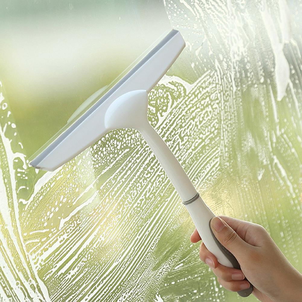 Household Cleaning Bathroom Mirror Cleaner With Silicone Blade Holder Hook Car Glass Shower Squeegee Window Glass Wiper Scraper