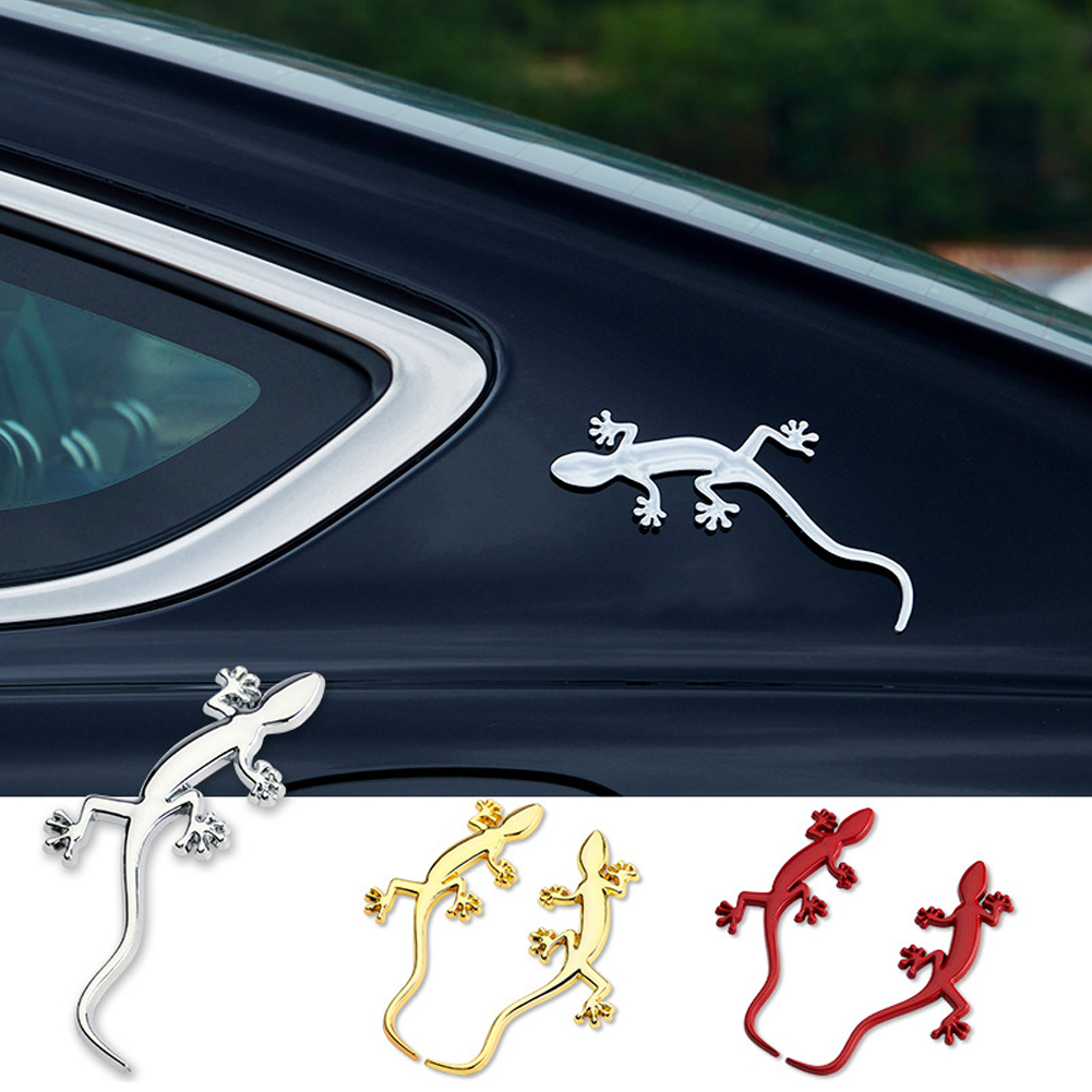 1 reflektierender Auto -Metall -LKW -LKW -Aufkleber Echse Gecko Aufkleber Abzeichen 3D Abzeichen Aufkleber für dekorative Modelle Autozubehör