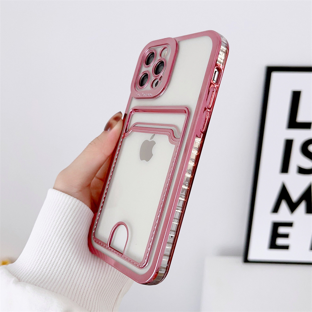 Placcuggista Luxury Trasparent Wallet Card Case del telefono iPhone 14 11 12 13 Pro Max xs XS XR 6S 7 8 più SE Shockproof Cover