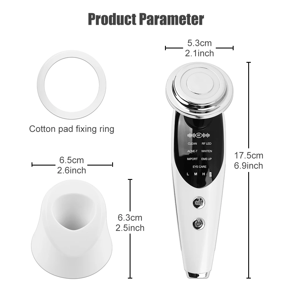 Massager 7 in 1 Rf Ems Micro Current Lifting Device Vibration Led Photo Therapy Face Skin Rejuvenation Wrinkle Remover Facial Massager