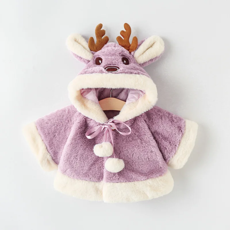 Animali i Cute Christmas Plush Giacca bambini Autunno Inverno Caldo Cappuccetto Girci bambini Princess Cloak Baby Girl Abibiti 024M