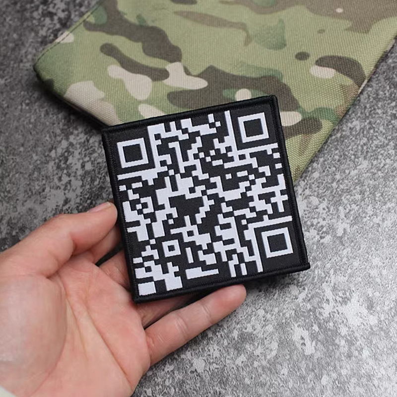 Codice QR Patch di ricamo non mi interessa come lo fanno california tattico quadrato badge tessitura di armi decorazioni gilet