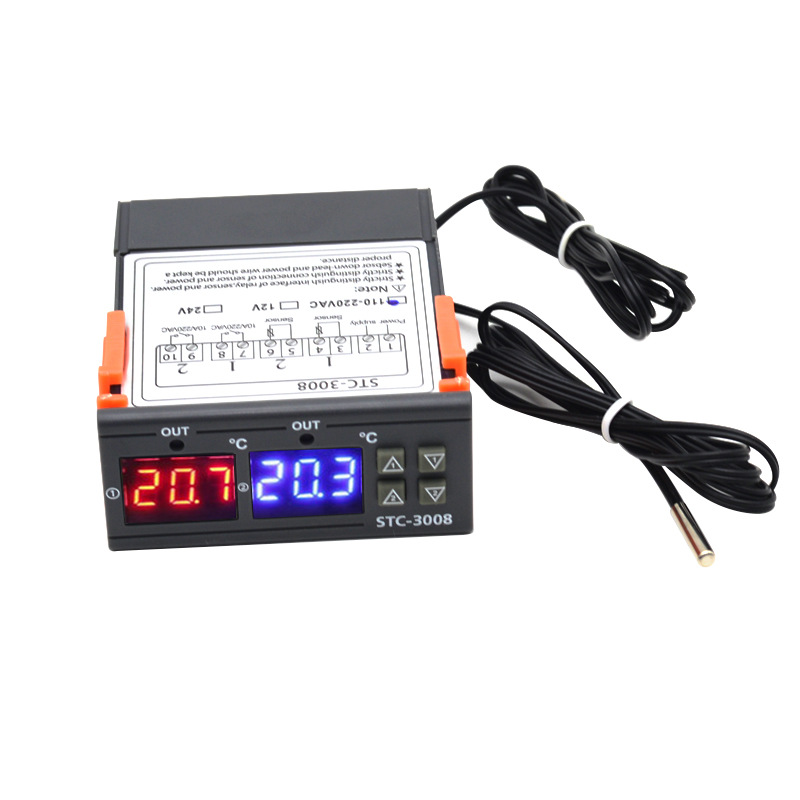 STC-3008 LED digital temperaturkontroller termostat termostatinkubator 12v 24v 110v 220v