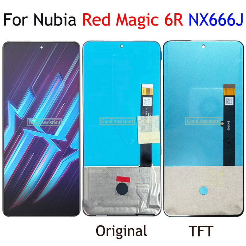 Amoled / TFT Black 6.67 Inch For ZTE nubia Red Magic 6R NX666J LCD Display Screen Touch Digitizer Assembly Replacement