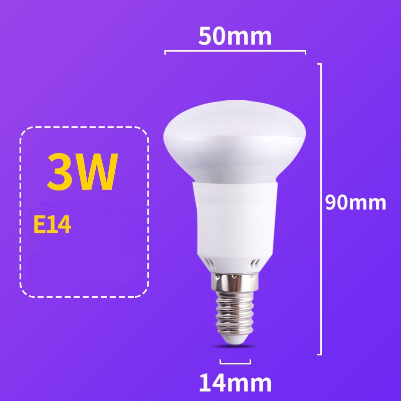 Honeyfly 2st R63 R50 LED-glödlampor E27 E14 5.5W 3W Badrumsvamp Lampfuktprov värmebeständig för badkarbelysning