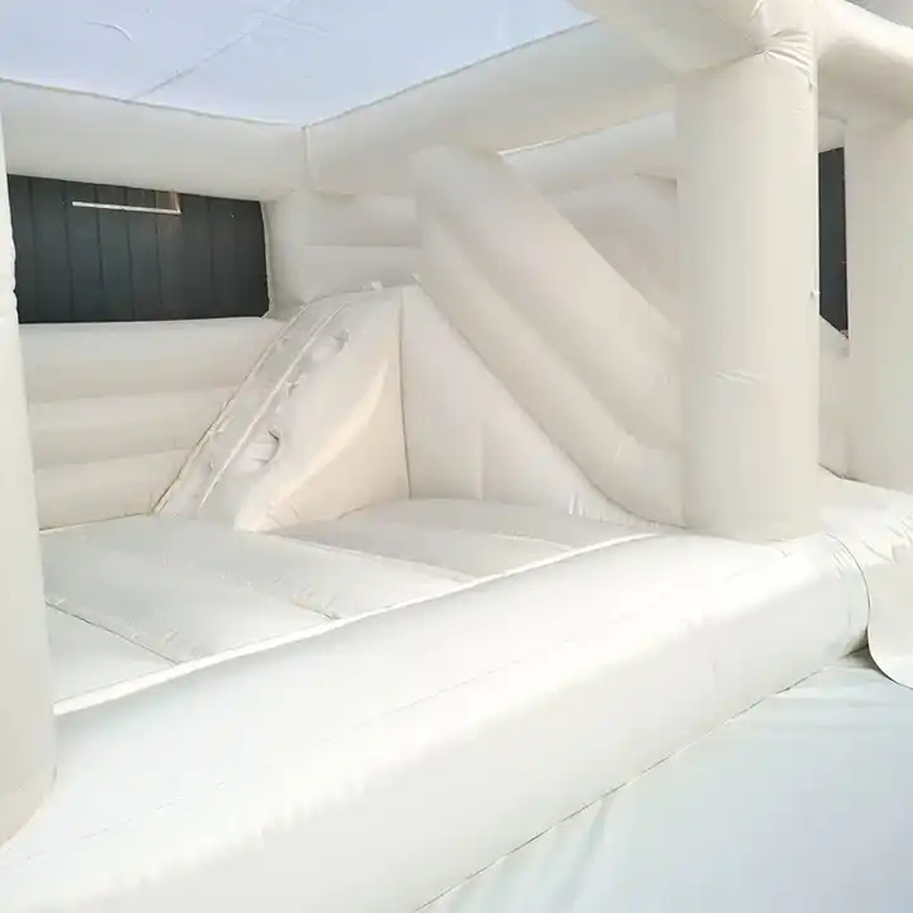 항공 송풍기 대형 볼 풀 및 점프 공간 3in1 탄력 성 콤보 13x13ft를위한 휴대용 흰색 풍선 바운스 하우스