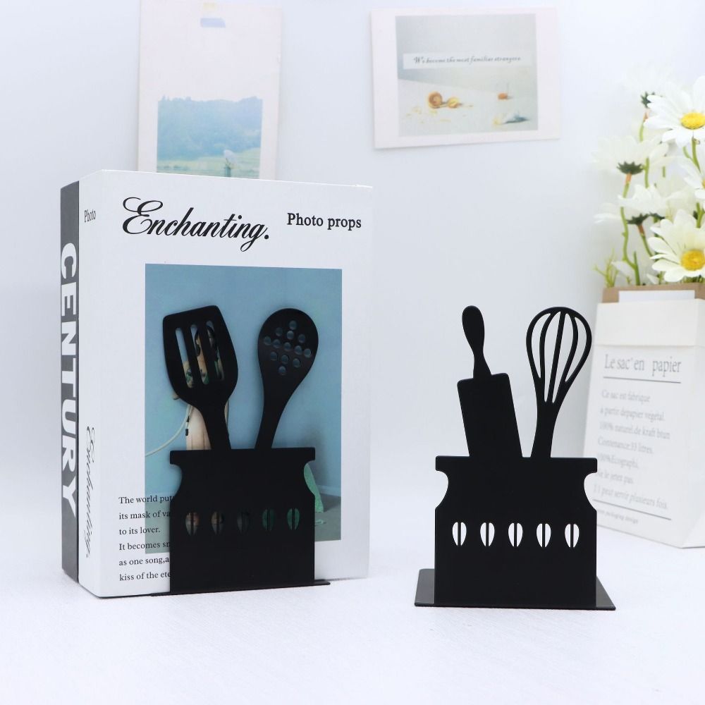 Officesschool Metal Kitchen Utensiliengeformte Hohlbuch Stand Bookends Buchhalter Buch Stopper