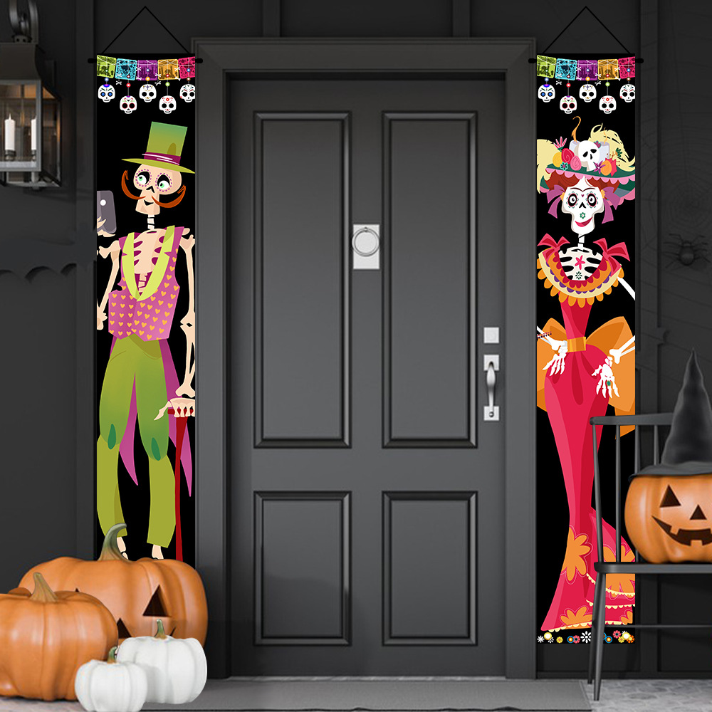 Dia do México do Dead Party Porch Sinal de Halloween Holding Door Curtain Banner