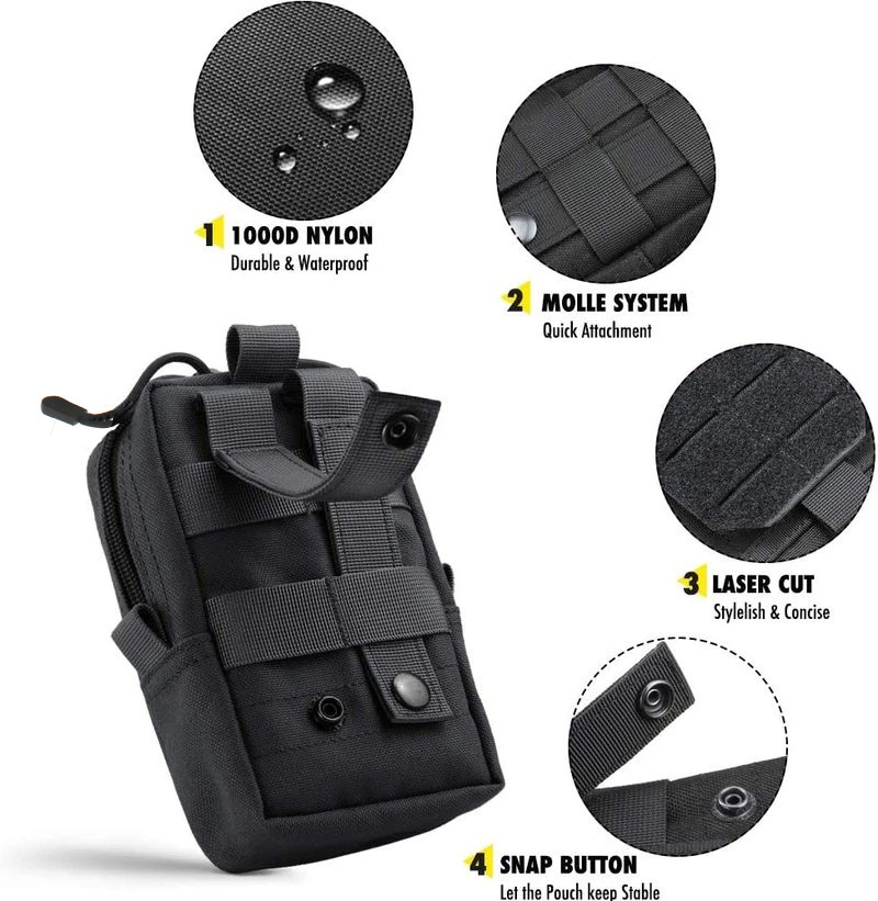 Tactical Molle Pouch för mobiltelefon, midjeväska, EDC Tool Vest Pack, mobiltelefonarbetsverktyg, jakttillbehörsväska