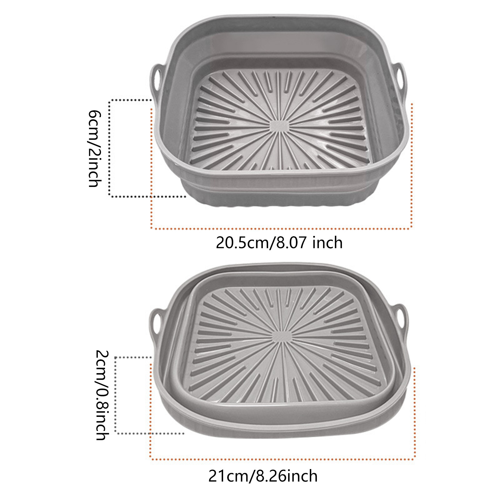 Fours en silicone Cuisine Potfoux pliable Airfryer au gratin Réutilisable Imperméable à l'huile antiadhésive Facile à nettoyer outil de cuisine