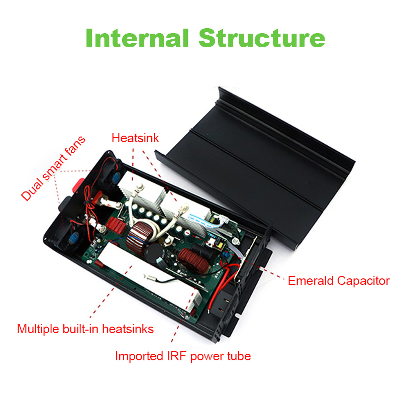 3000W 3500W Power Inverter Car/Home Digital Display Power Converter DC 12V/24V para AC 220V Inverter de onda senoidal pura