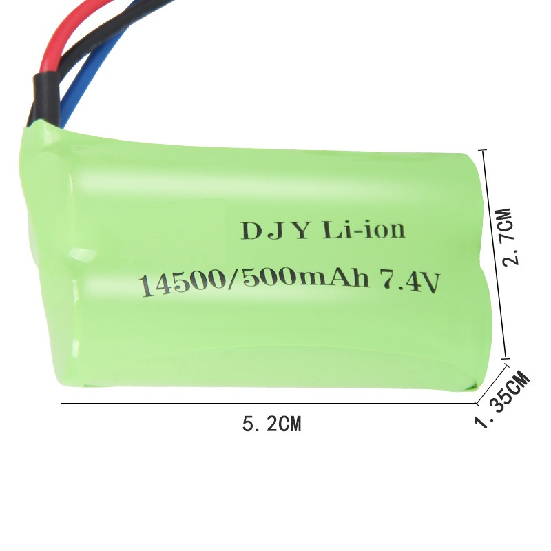 Batteria ricaricabile da 7,4 V 500 mAh Plug/USB EC16 Modello di batteria di ricambio Modello di automobile Li-PO ad alta tasso Batteria