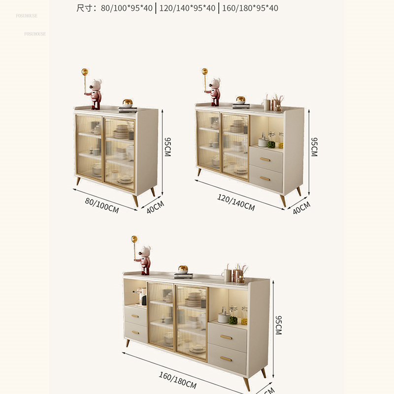 Leichte luxuriöse Massivholz Sideboards moderner einfacher Weinschrank Esszimmer Möbel Haus Küche Sideboard Seiten Wand Tee Schrank