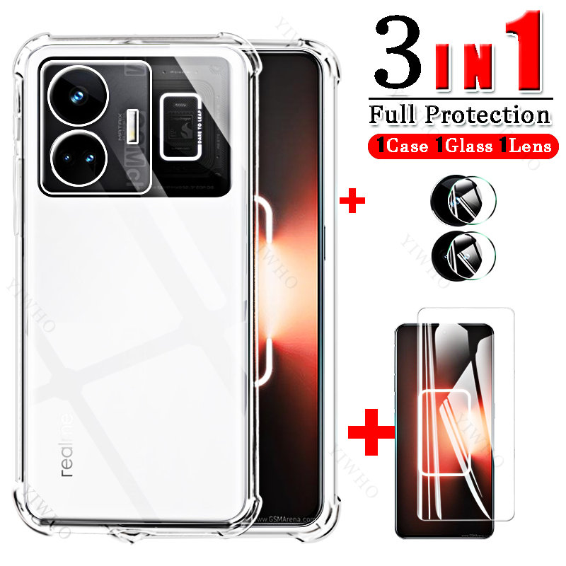 1to6 Realmi GT3 Case + Camere Screen Protector Tempered Glas voor REALME GT3 GT2 PRO NEO3T 2T NEO3 Explorer Master Protect Fundas