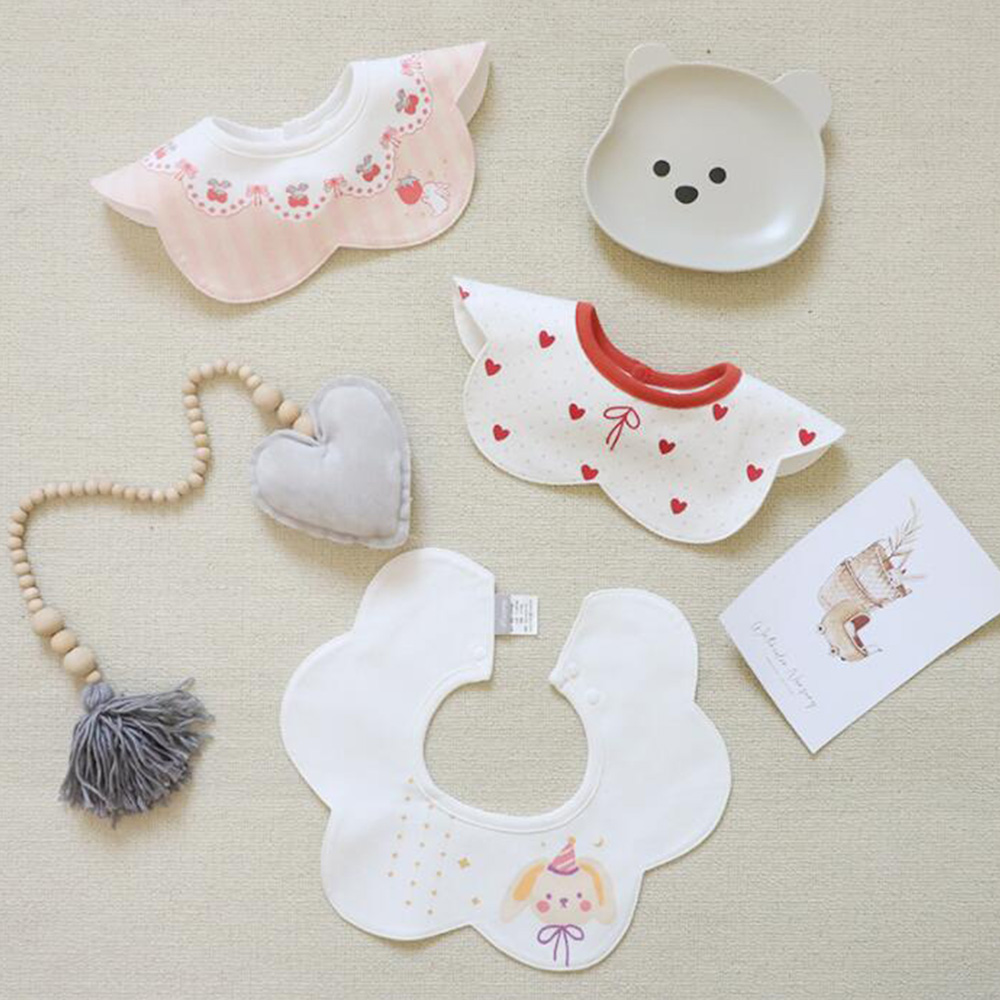 3 pièces / Bibs imperméables pour bébé rond cou infant garçon fille nourrissant en burp tissu absabent bave bobs accessoires nouveau-nés