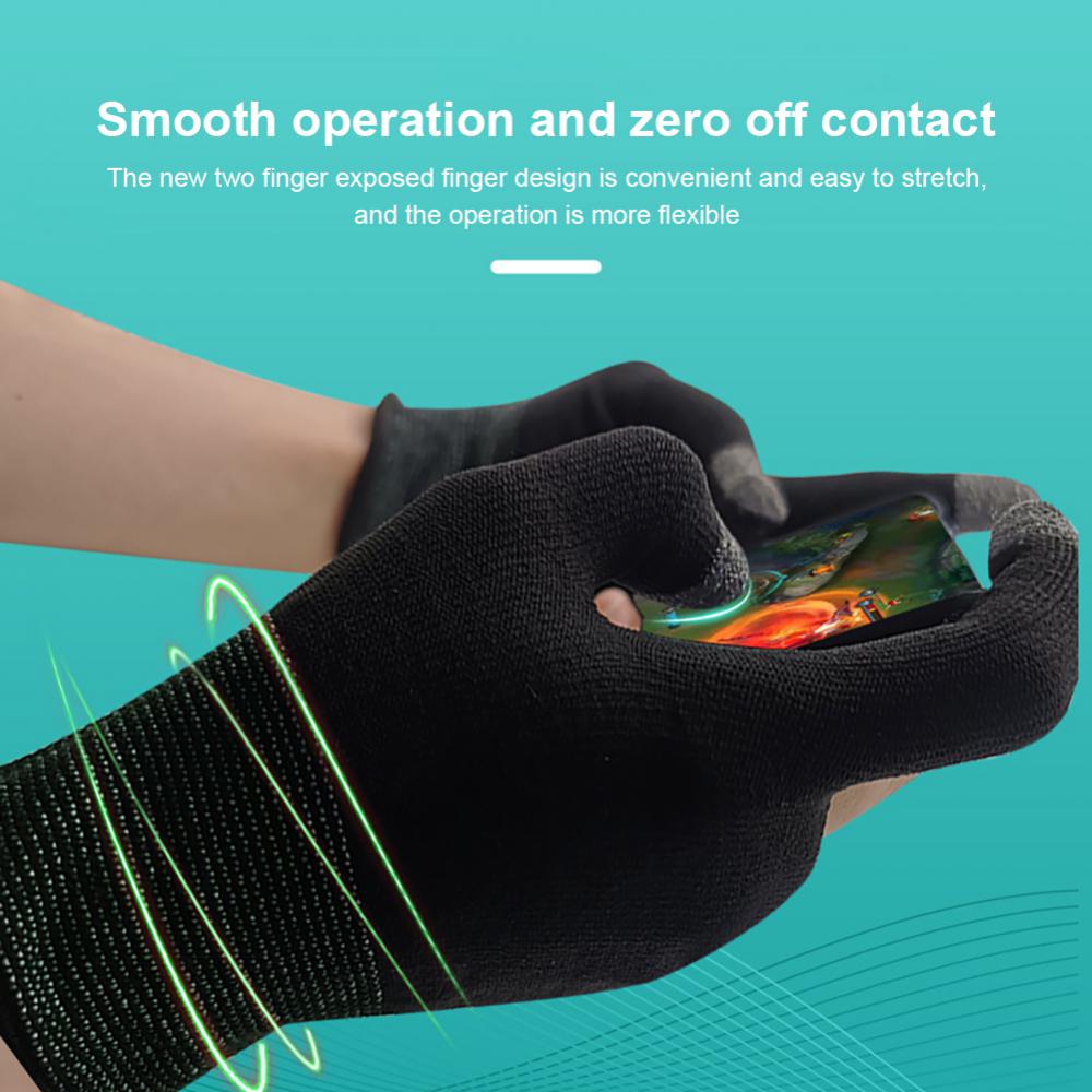 =Mobile Gaming Gloves For Gamer Sweatproof Anti-slip Touch Screen Game Finger Sleeve Breathable Mobile Gaming Gloves