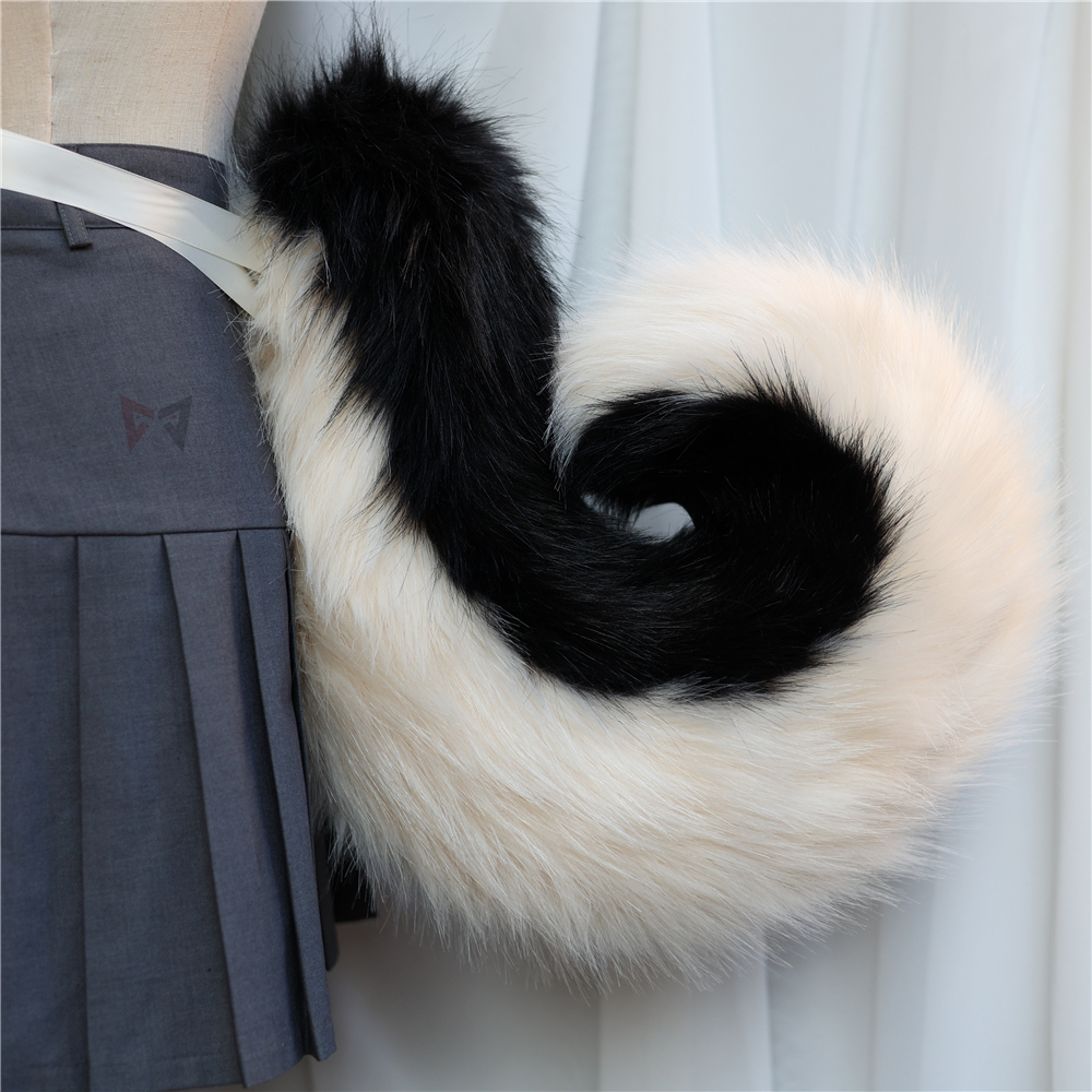 New Handmade Work Black Brown White Dog Ears Fold Style Tail Hairhoop Hairbands Headband Headwear Cosplay Costume Accessories