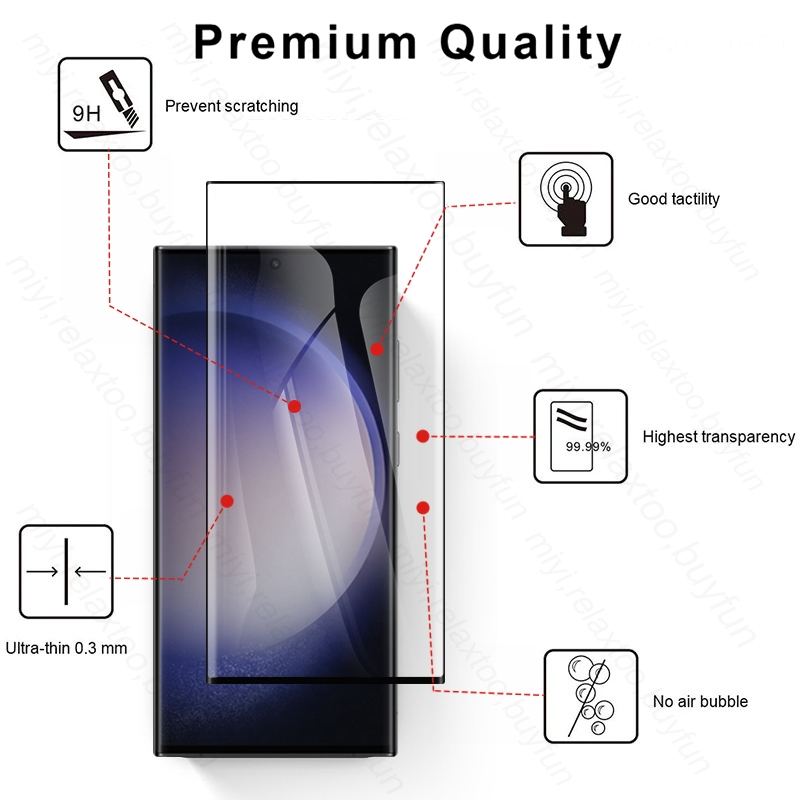 2 stks 9d Volledig lijm beschermend glas voor Samsung Galaxy S23 Ultra S23ultra 5G S 23 Ultra schermbeschermer gehard glasfilm 9h