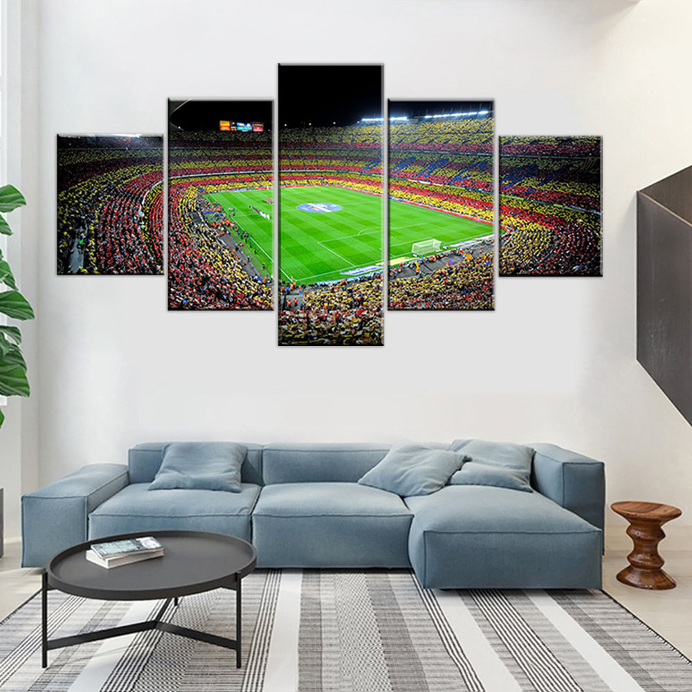 5 pezzi Poster Stampato Modulare Picture Tela dipinto Spagna Sport Sports Football Wall Art Art soggiorno Decorazione la casa