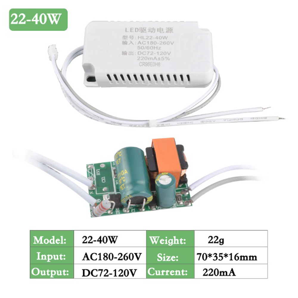 25W 40W Pilote LED Conducteur de plafond 220V Éclairage round / carré Éclairage de conducteur transform pour les lumières des downlights LED