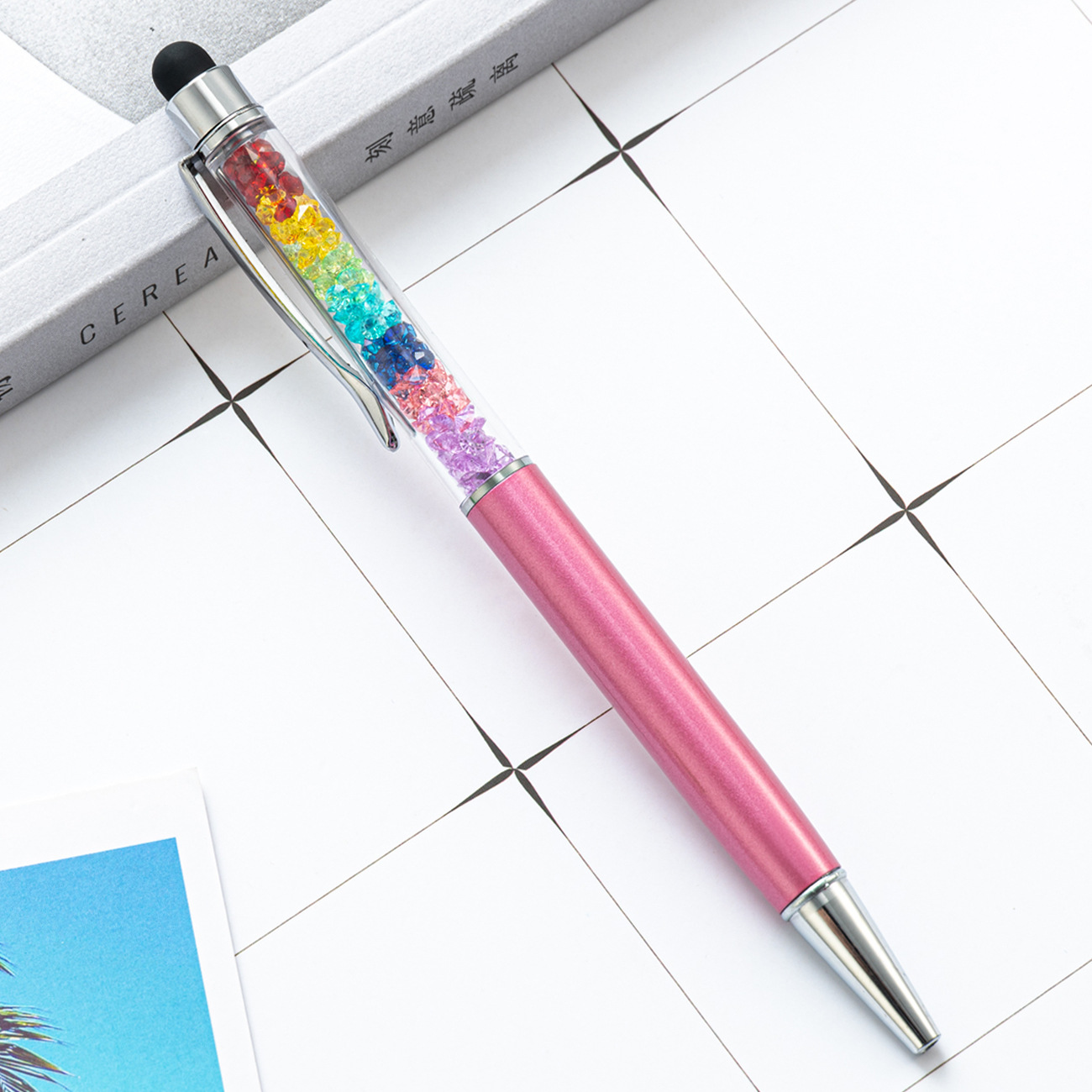 200 шт. Бриллиантовые хрустальные шарики Pen Metal Creative Stylus Touch для учащихся писать канцелярские канцелярские товары офисная школа подарок