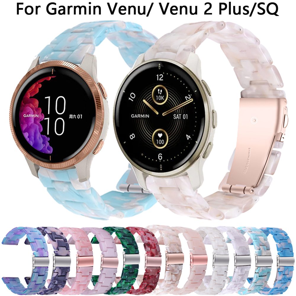 20 mm band för Garmin Venu 2 Plus Sq VivoActive 3 Hr Watch Straps Ersättning Armband Forerunner 245 Harts Smartwatch Wristband