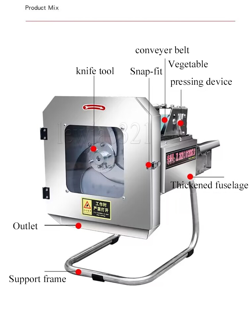 LEWIAOElectric Fruit Vegetable Slicing Machine Stainless Steel Household Potato Slicer Radish Lotus Root Vegetable Cutter