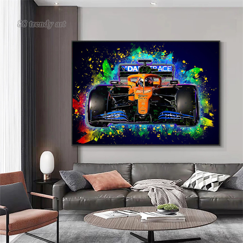 F1 Racing Car Graffiti Poster Stampe Art Abstract Tela Painting Fresco Racing Wall Art Pictures casa Decorazione ragazzi Murale