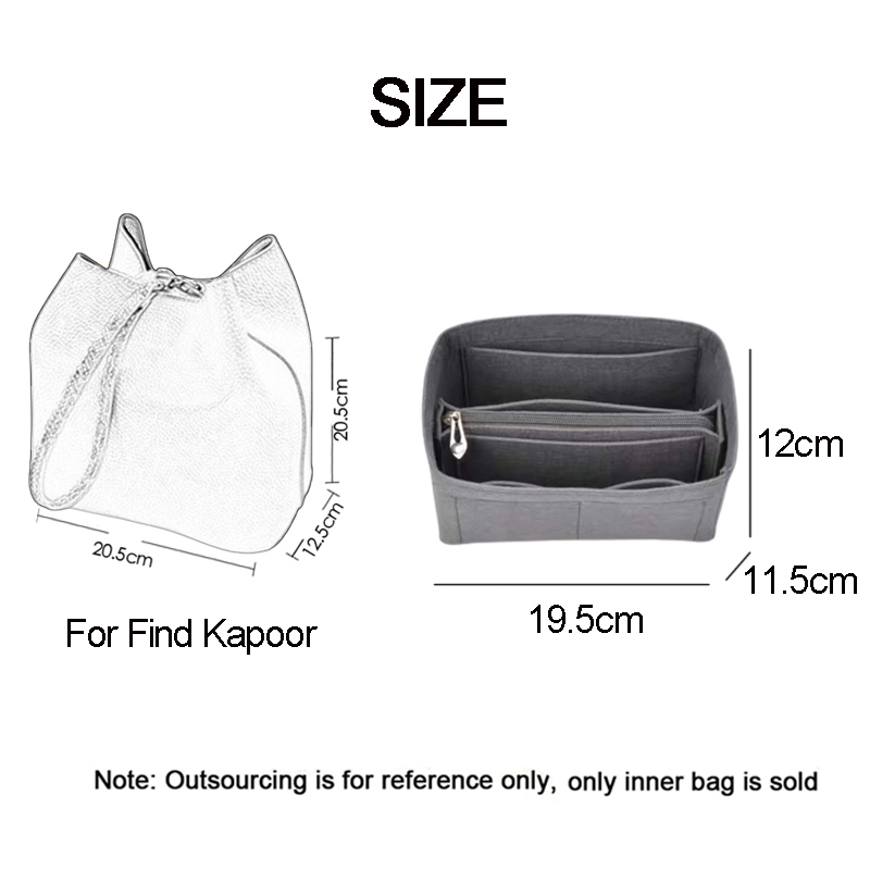 EverToner Inner Bag For Find Kapoor PINGO 20 Bag Large Capacity Felt Makeup Inside Bag With Zipper, Women's Tote Shaper