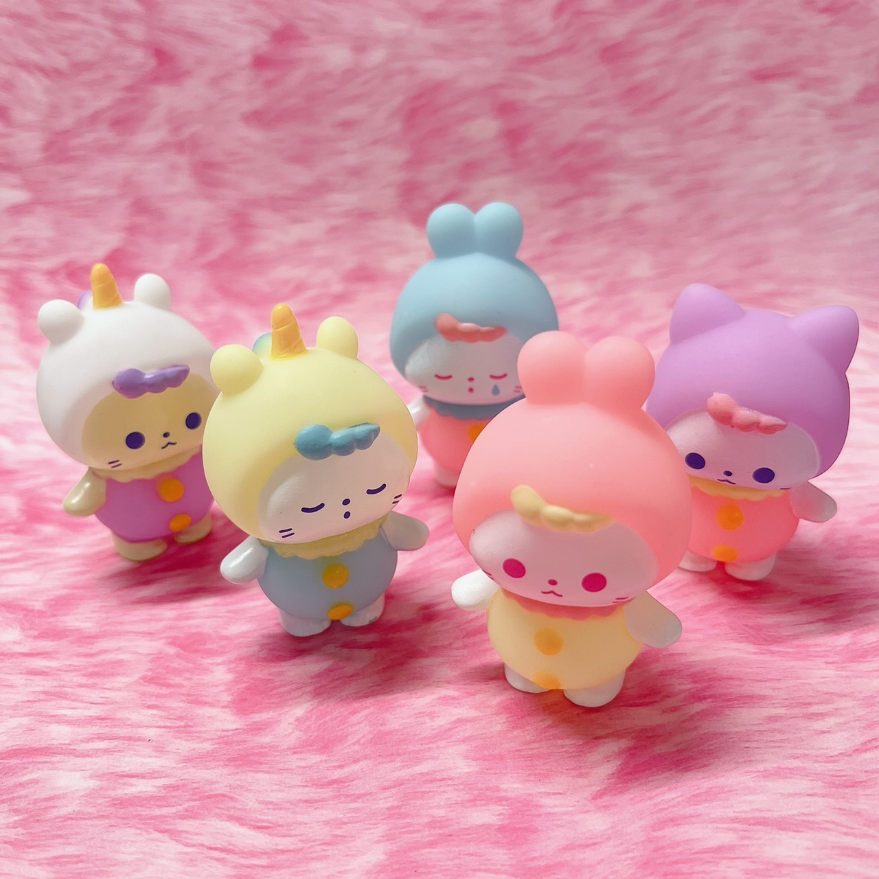 Yell Capsule Toys Kawaii Fairy Memories Animais Cat Neko Kitty Bunny Unicorn Mascot Gacha Gacha Figuras