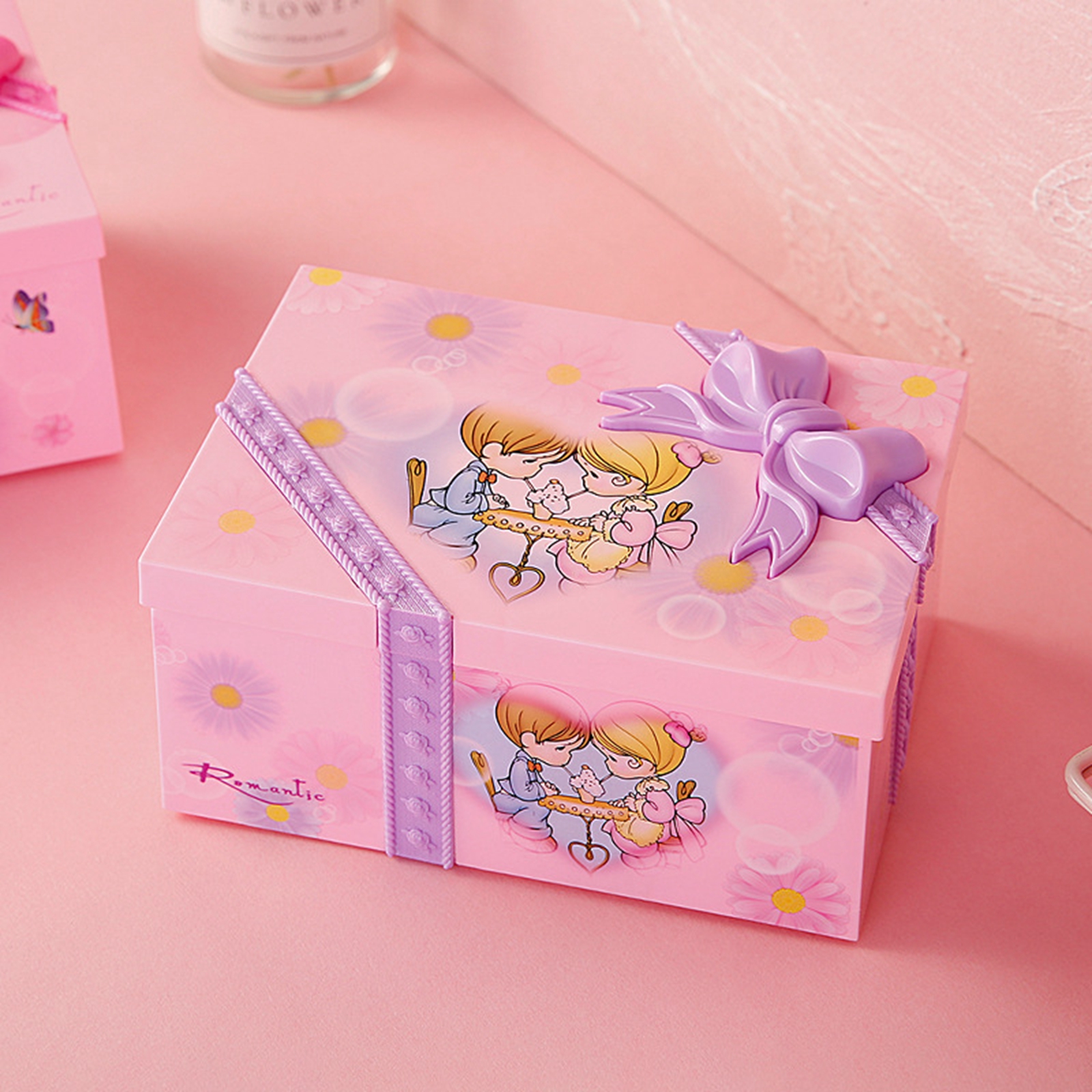 Musical Boxes Children Jewelry Box Jewellery Trinket Storage Box Keepsake Box with Lid Dresser for Children Birthdays Decor